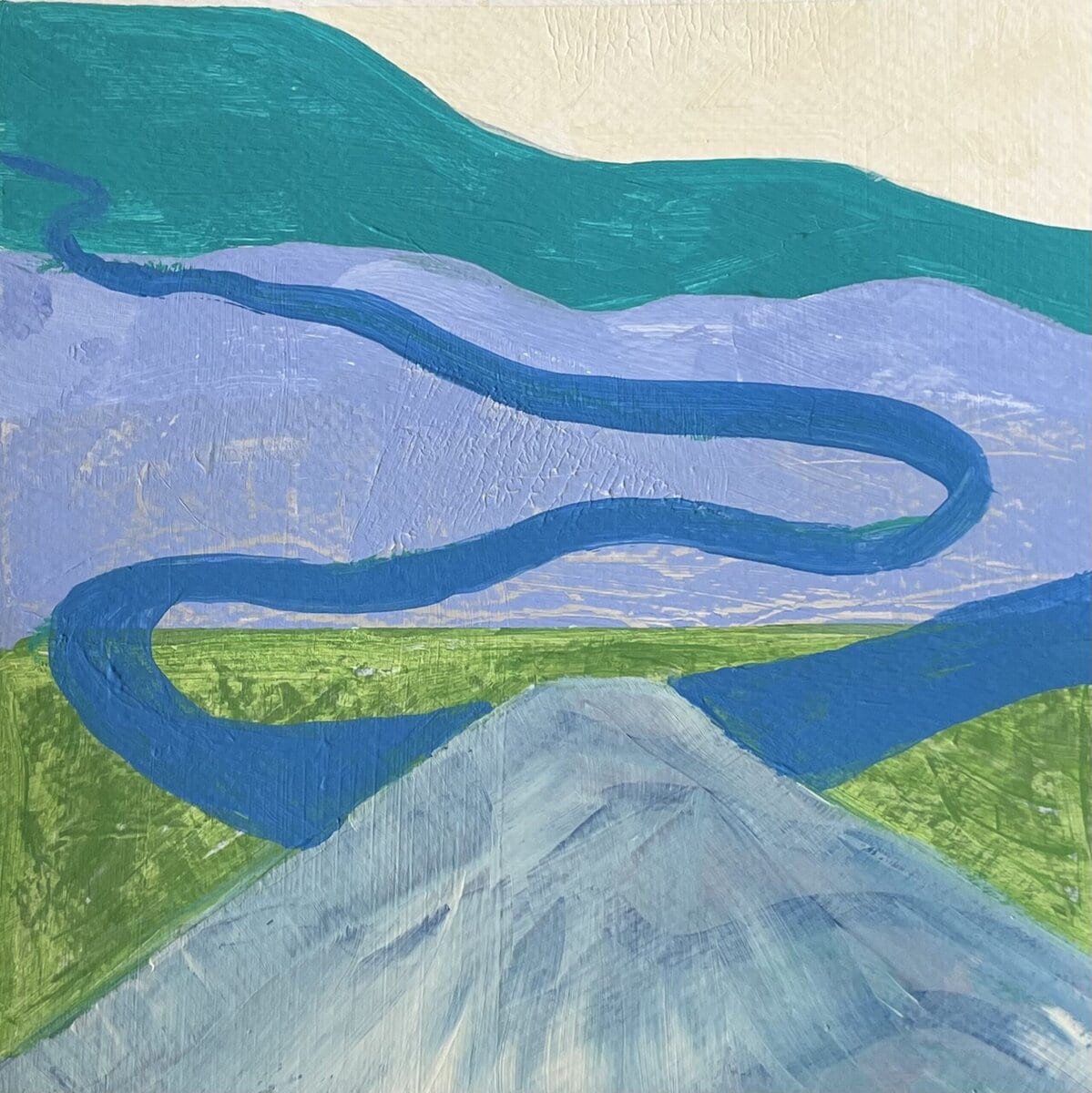 Blue Ribbon Highway acrylic painting