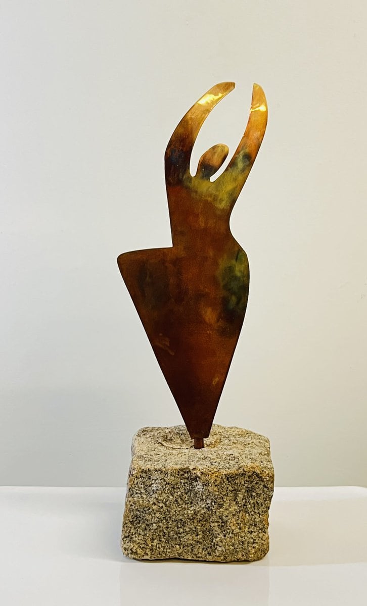 Tree Balance copper sculpture