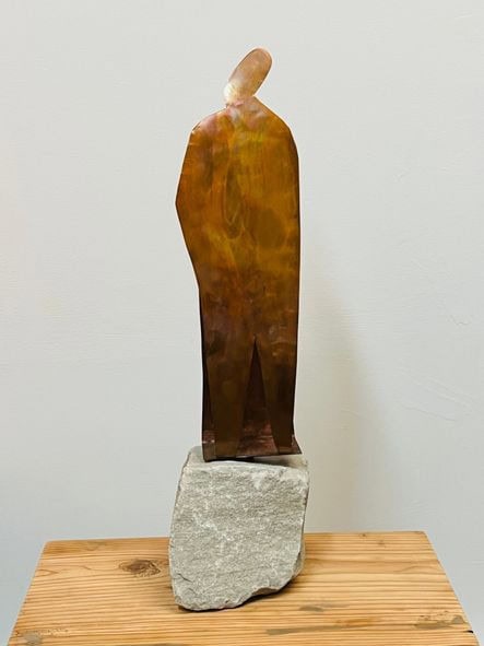 Standing By copper sculpture