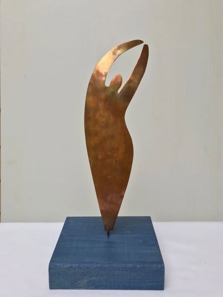 Crescent Moon copper sculpture